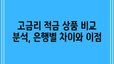 고금리 적금 상품 비교 분석, 은행별 차이와 이점