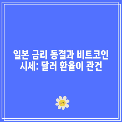 일본 금리 동결과 비트코인 시세: 달러 환율이 관건