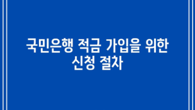 국민은행 적금 가입을 위한 신청 절차