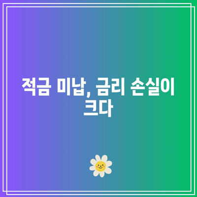 적금 미납 시 발생하는 불이익 신중히 파악하기