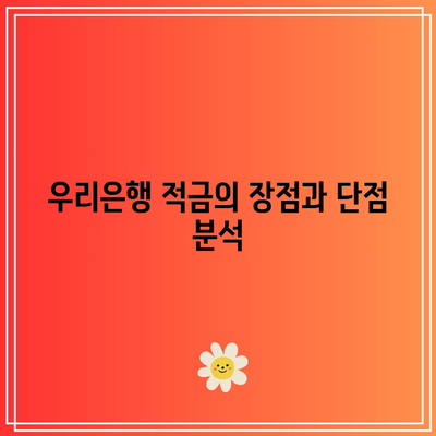 우리은행 적금 금리 비교와 특판 상품 평가