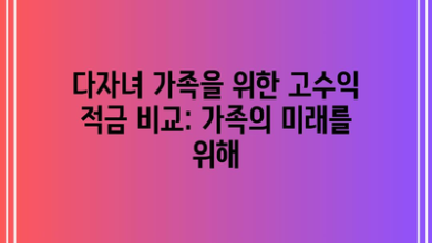 다자녀 가족을 위한 고수익 적금 비교: 가족의 미래를 위해