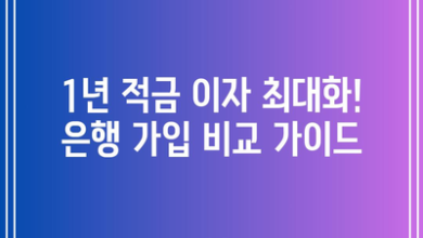 1년 적금 이자 최대화! 은행 가입 비교 가이드