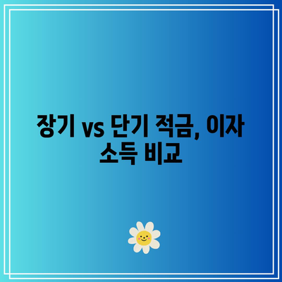 적금 기간 선택에 따른 이자 소득 극대화
