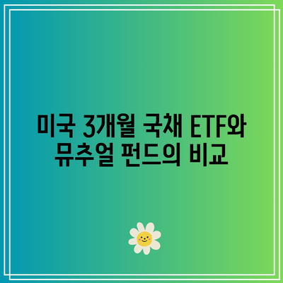 미국 3개월 국채 ETF와 뮤추얼 펀드의 비교