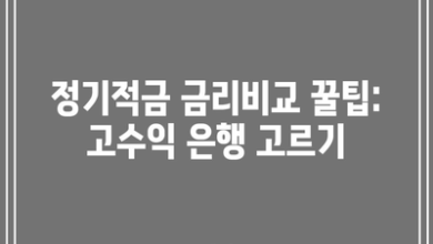 정기적금 금리비교 꿀팁: 고수익 은행 고르기