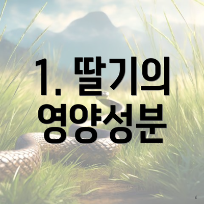 1. 딸기의 영양성분