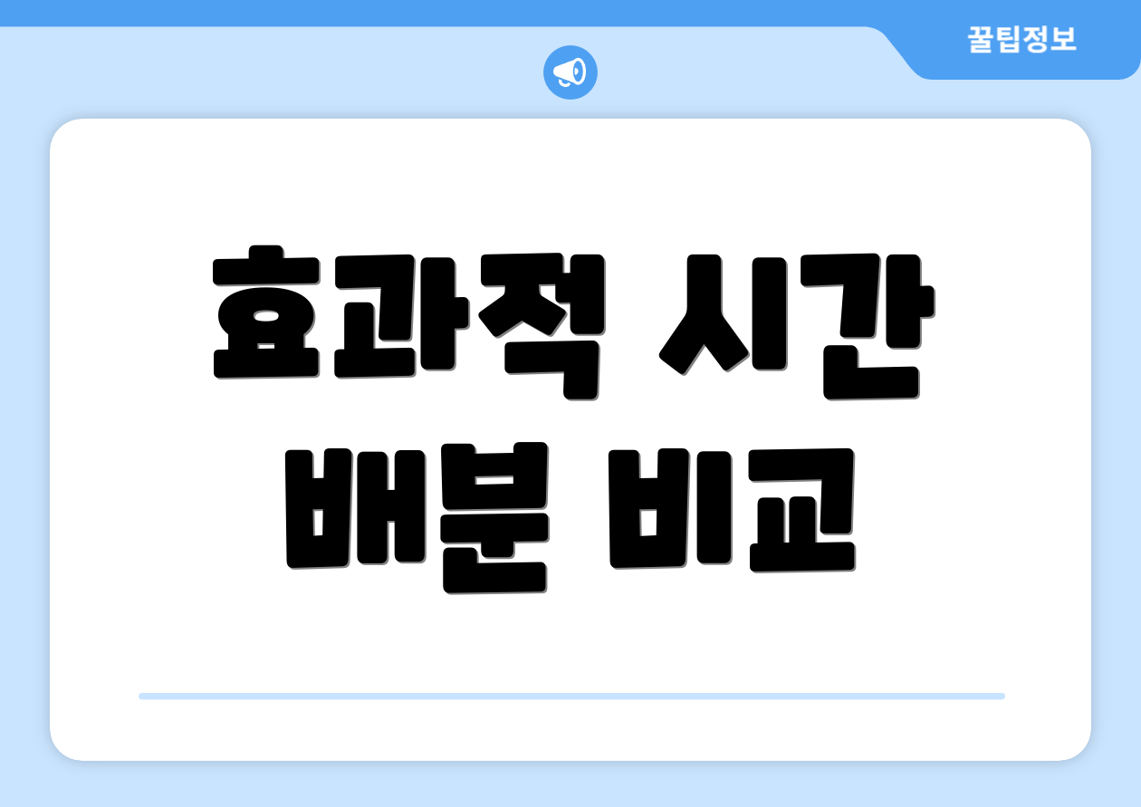 효과적 시간 배분 비교