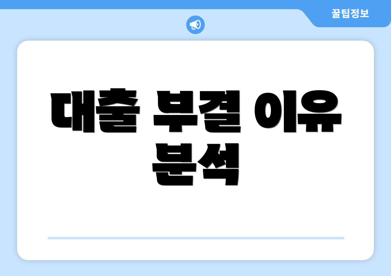 대출 부결 이유 분석