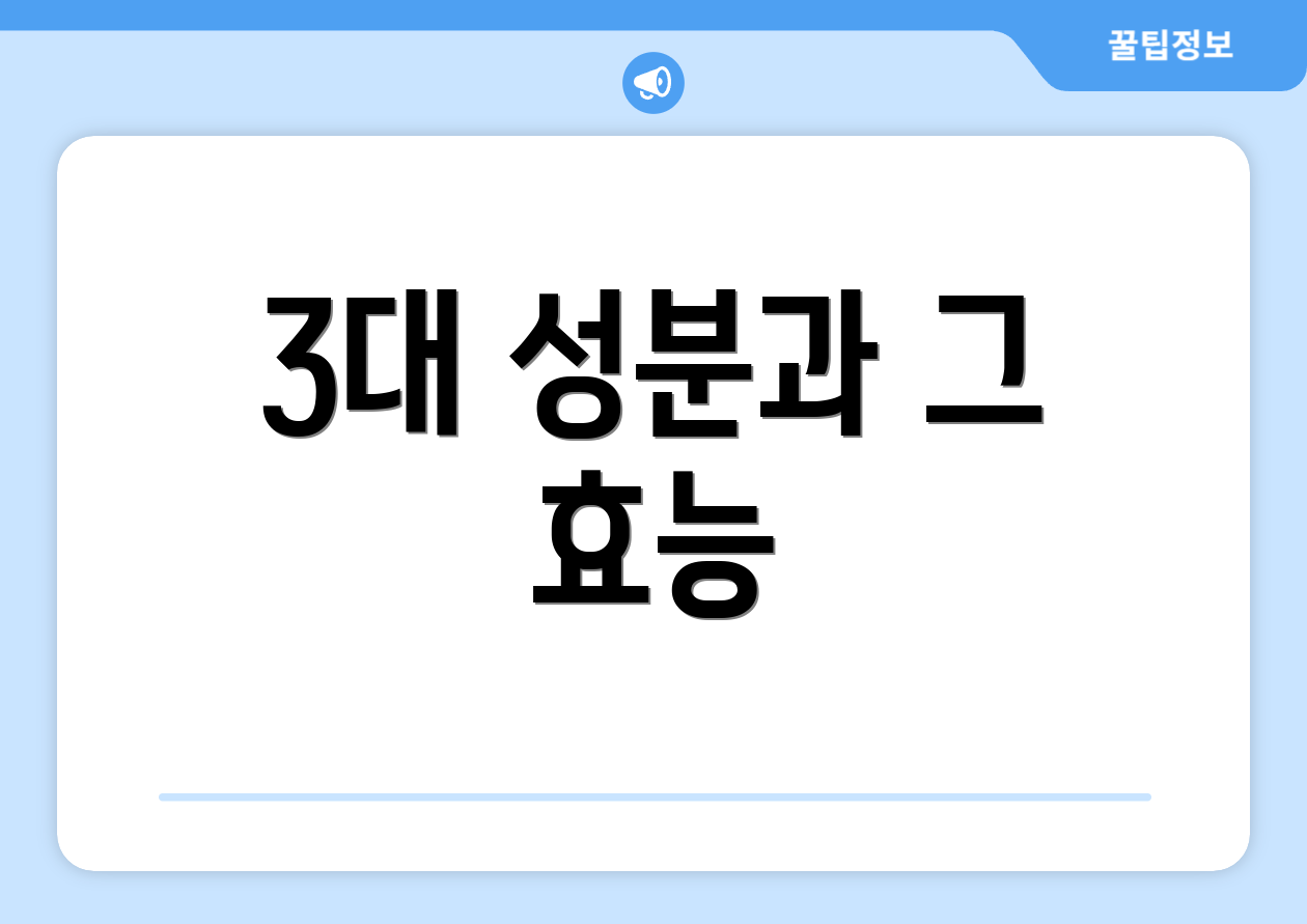 3대 성분과 그 효능