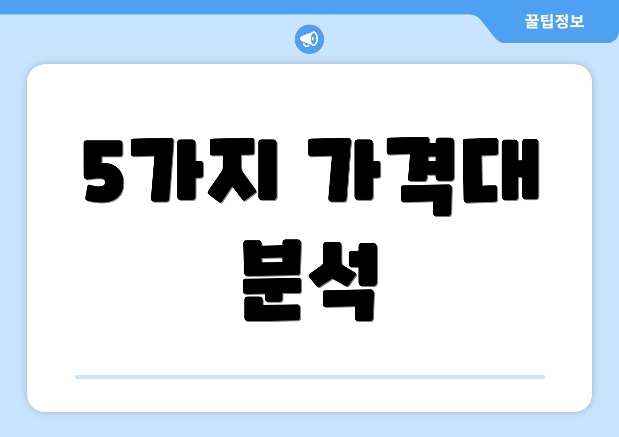 5가지 가격대 분석