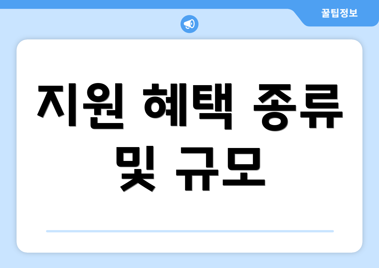 지원 혜택 종류 및 규모