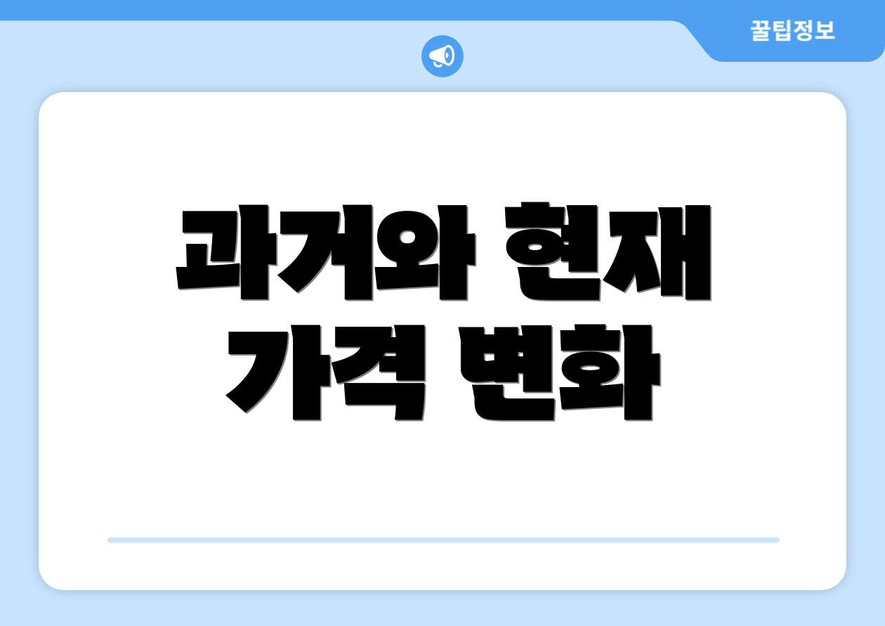 과거와 현재 가격 변화