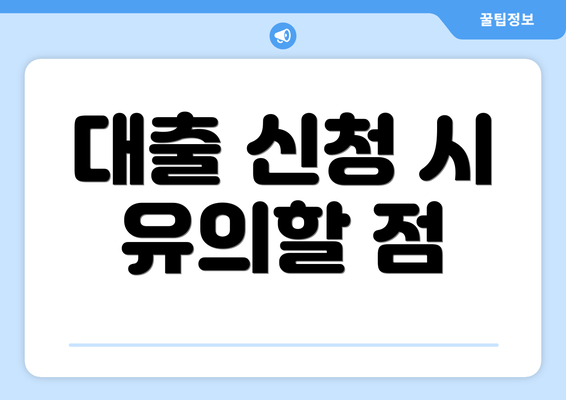 대출 신청 시 유의할 점