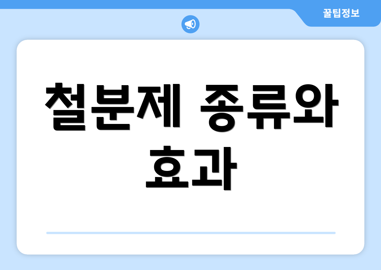 철분제 종류와 효과