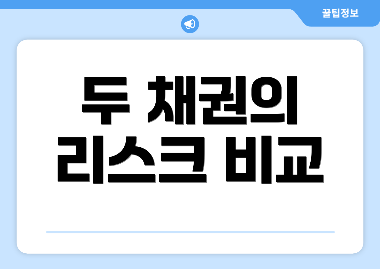 두 채권의 리스크 비교