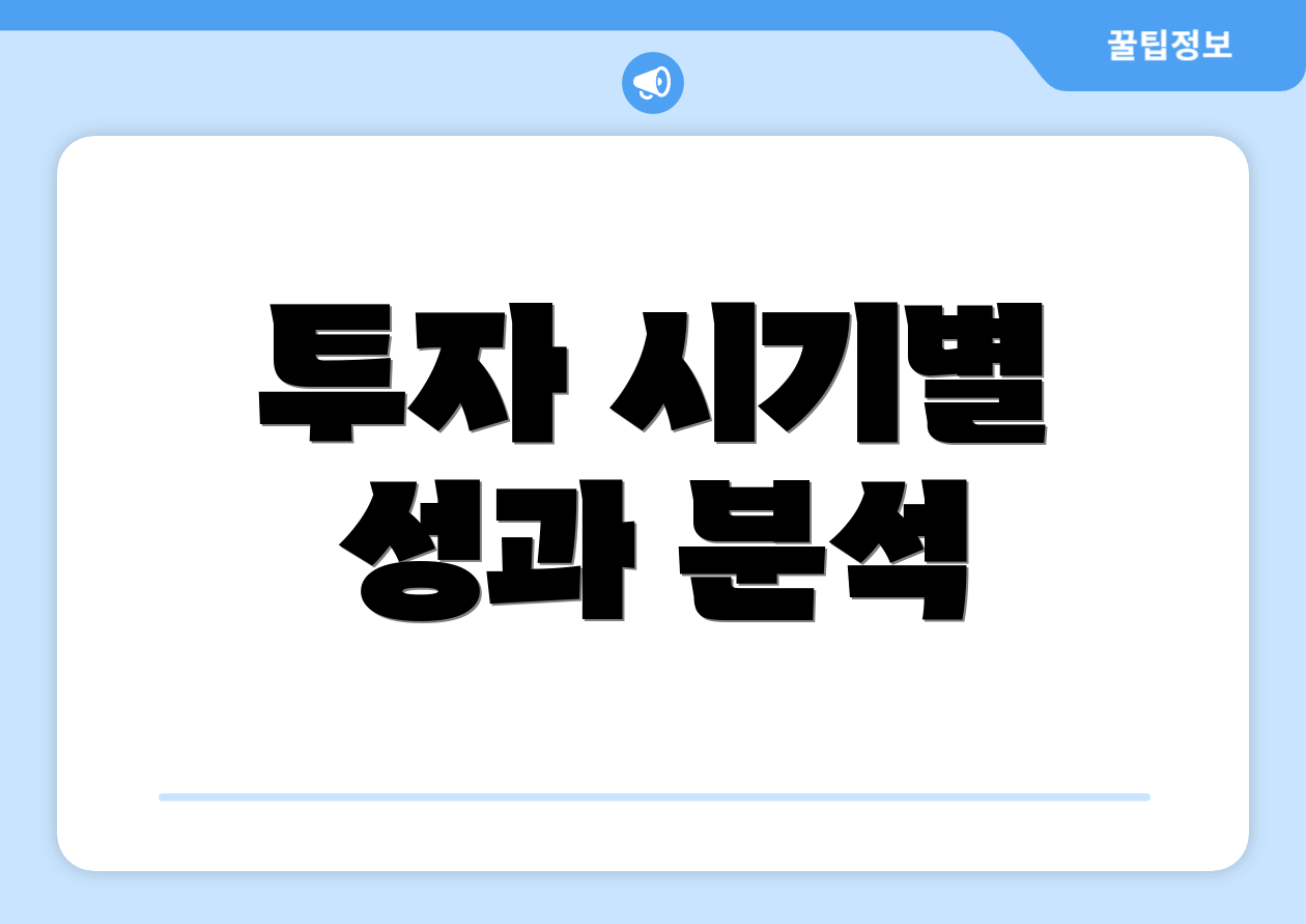 투자 시기별 성과 분석