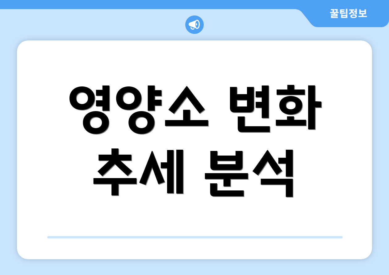 영양소 변화 추세 분석