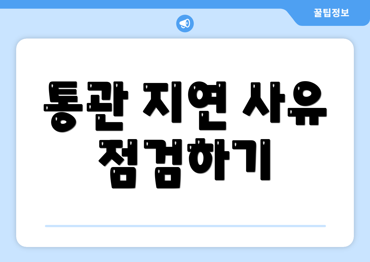 통관 지연 사유 점검하기