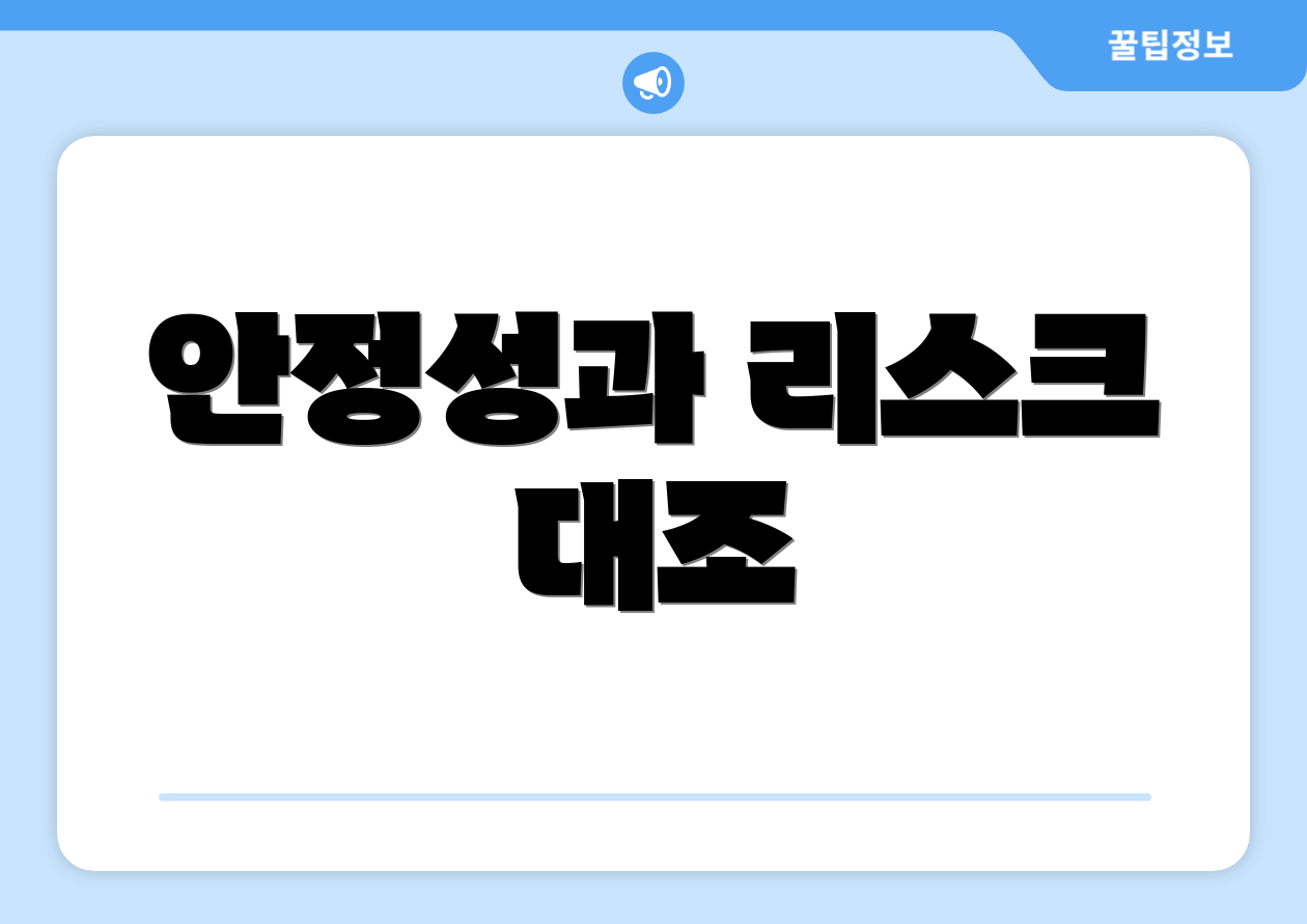 안정성과 리스크 대조