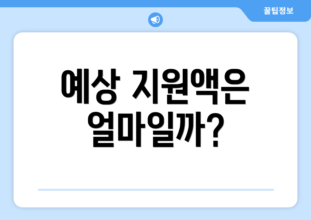 예상 지원액은 얼마일까?
