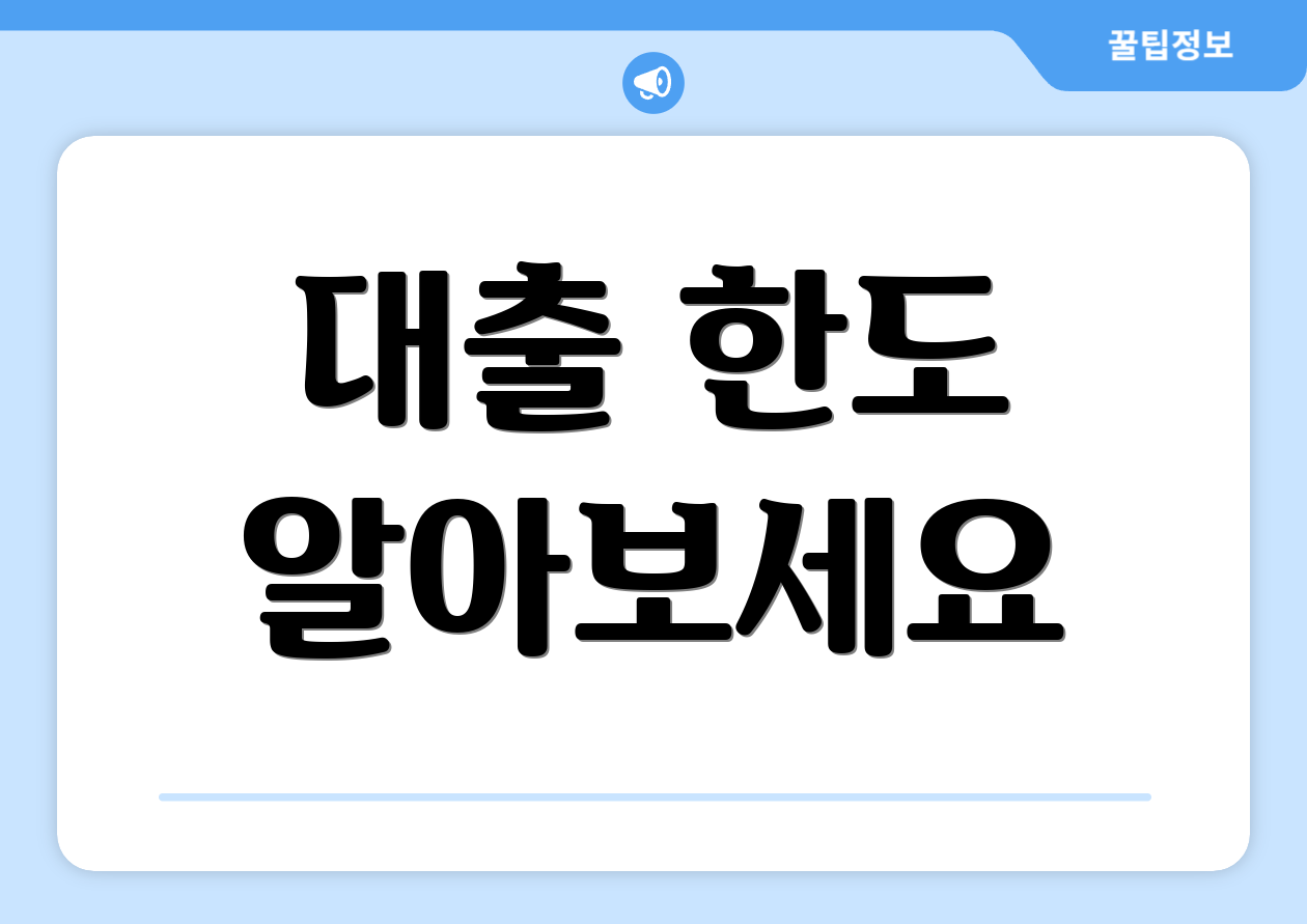 대출 한도 알아보세요