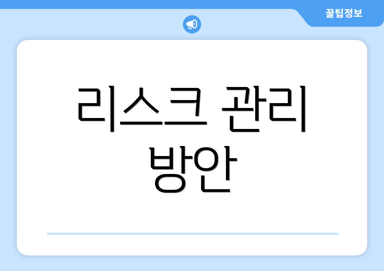 리스크 관리 방안