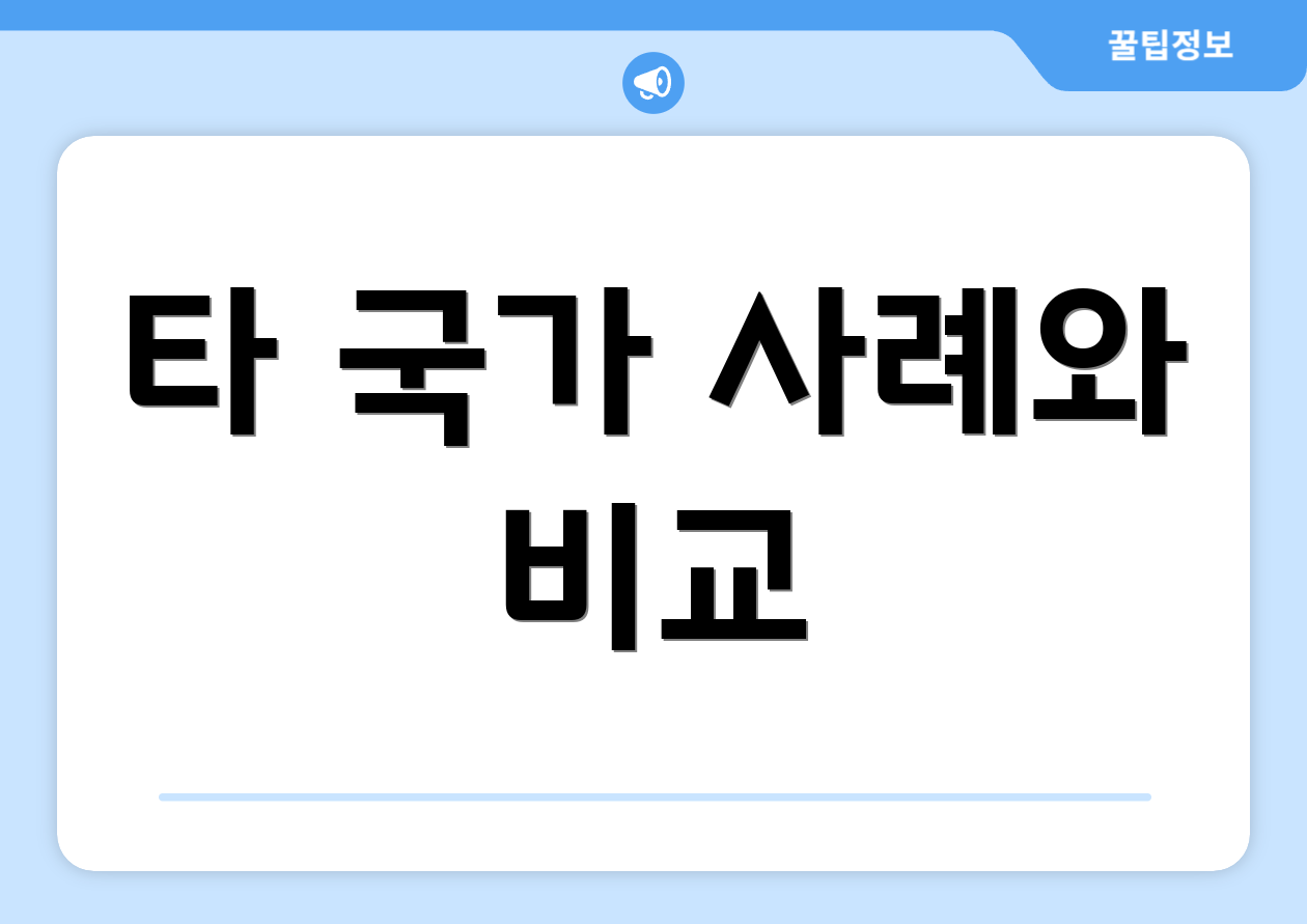 타 국가 사례와 비교