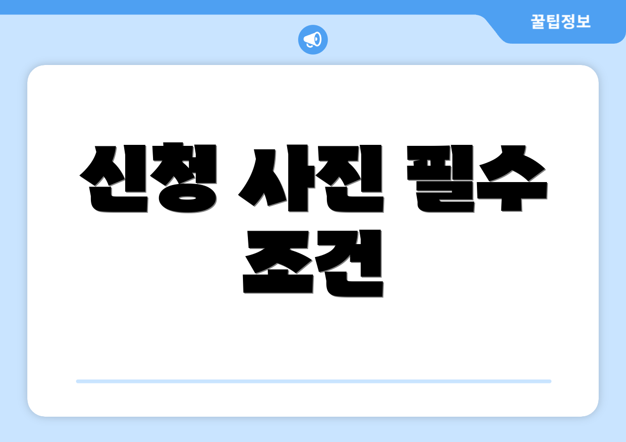 신청 사진 필수 조건