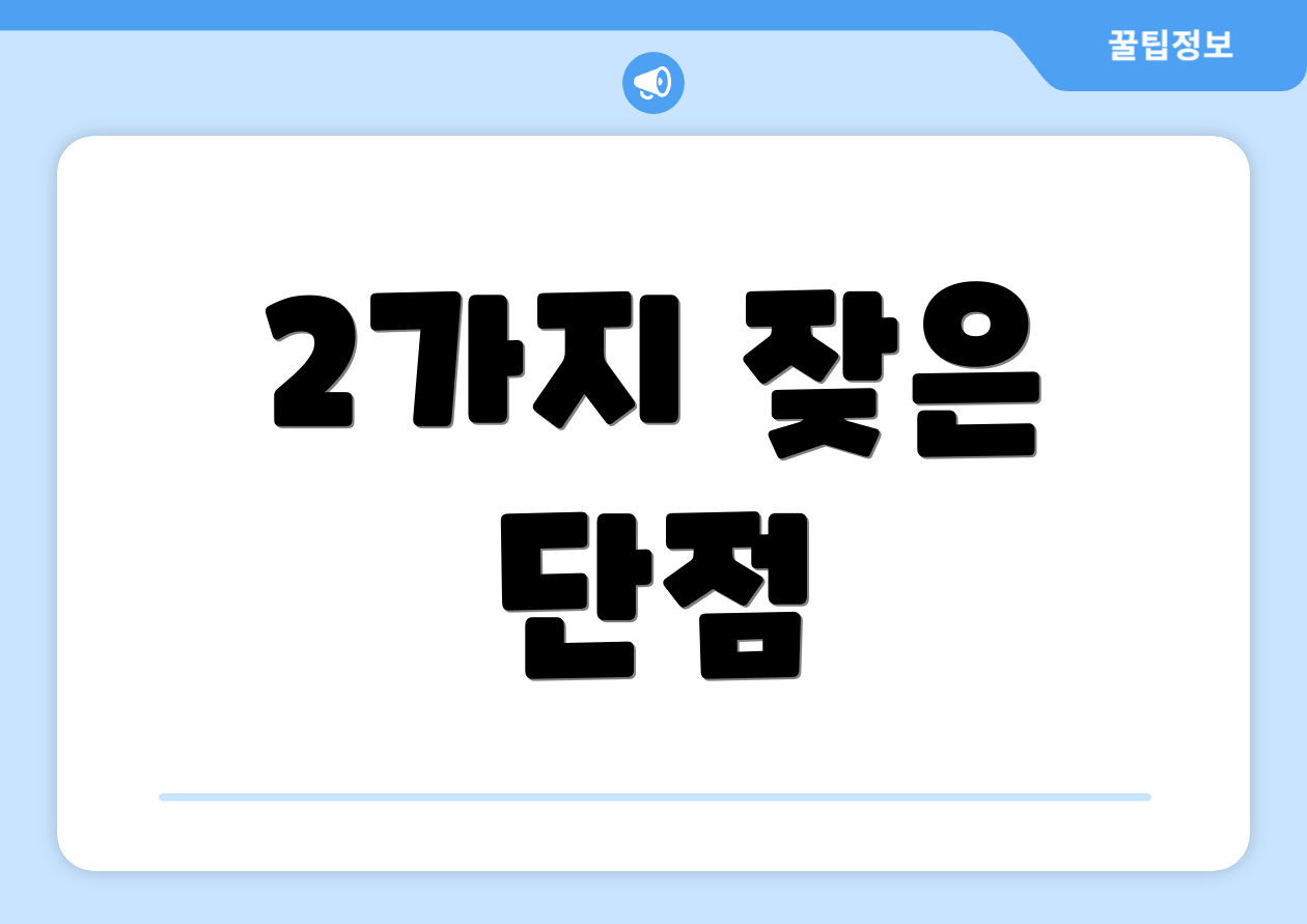 2가지 잦은 단점