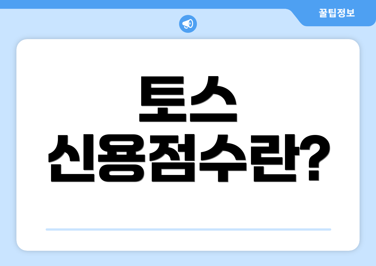 토스 신용점수란?
