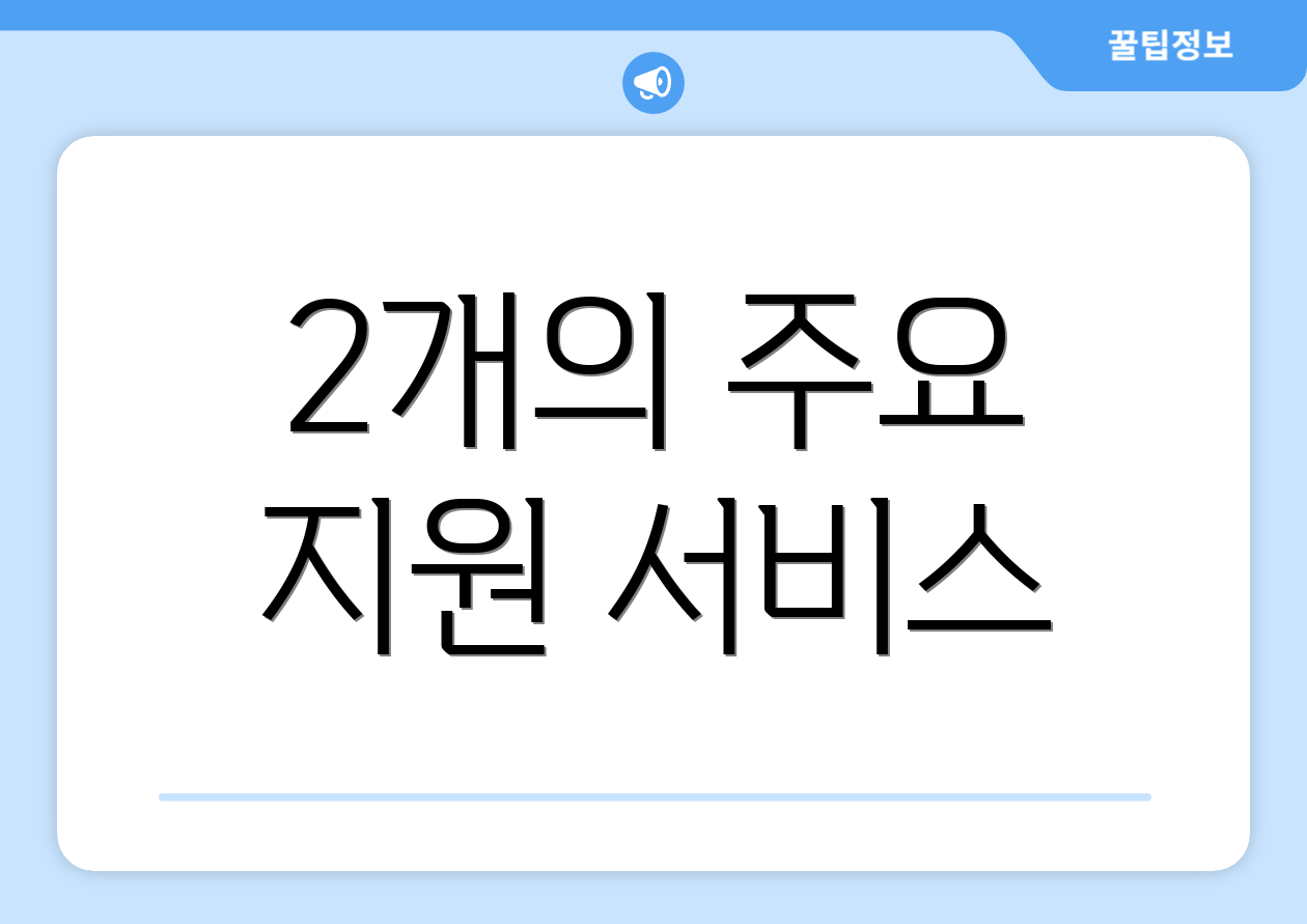 2개의 주요 지원 서비스