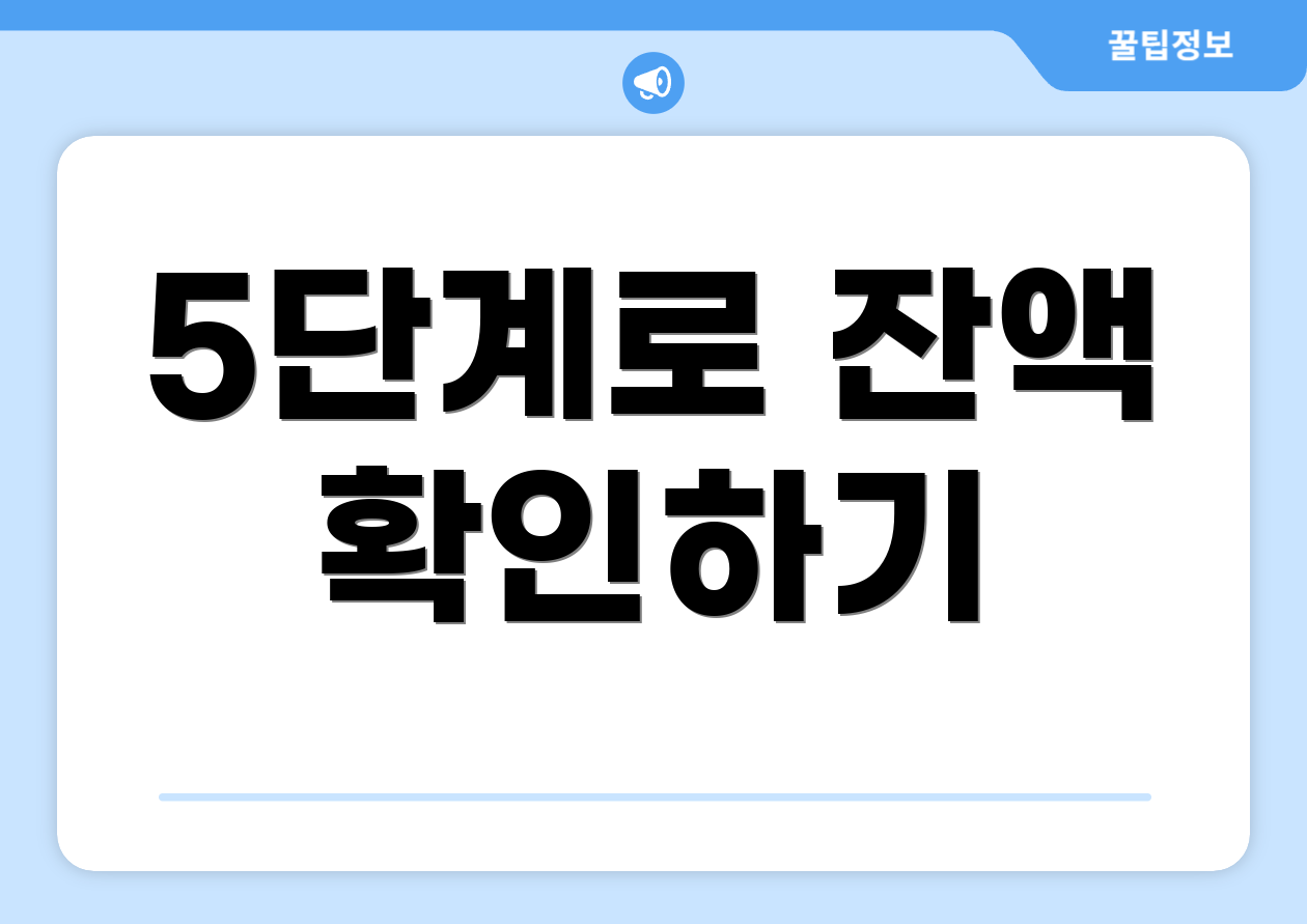5단계로 잔액 확인하기