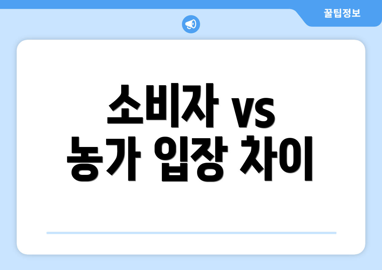 소비자 vs 농가 입장 차이