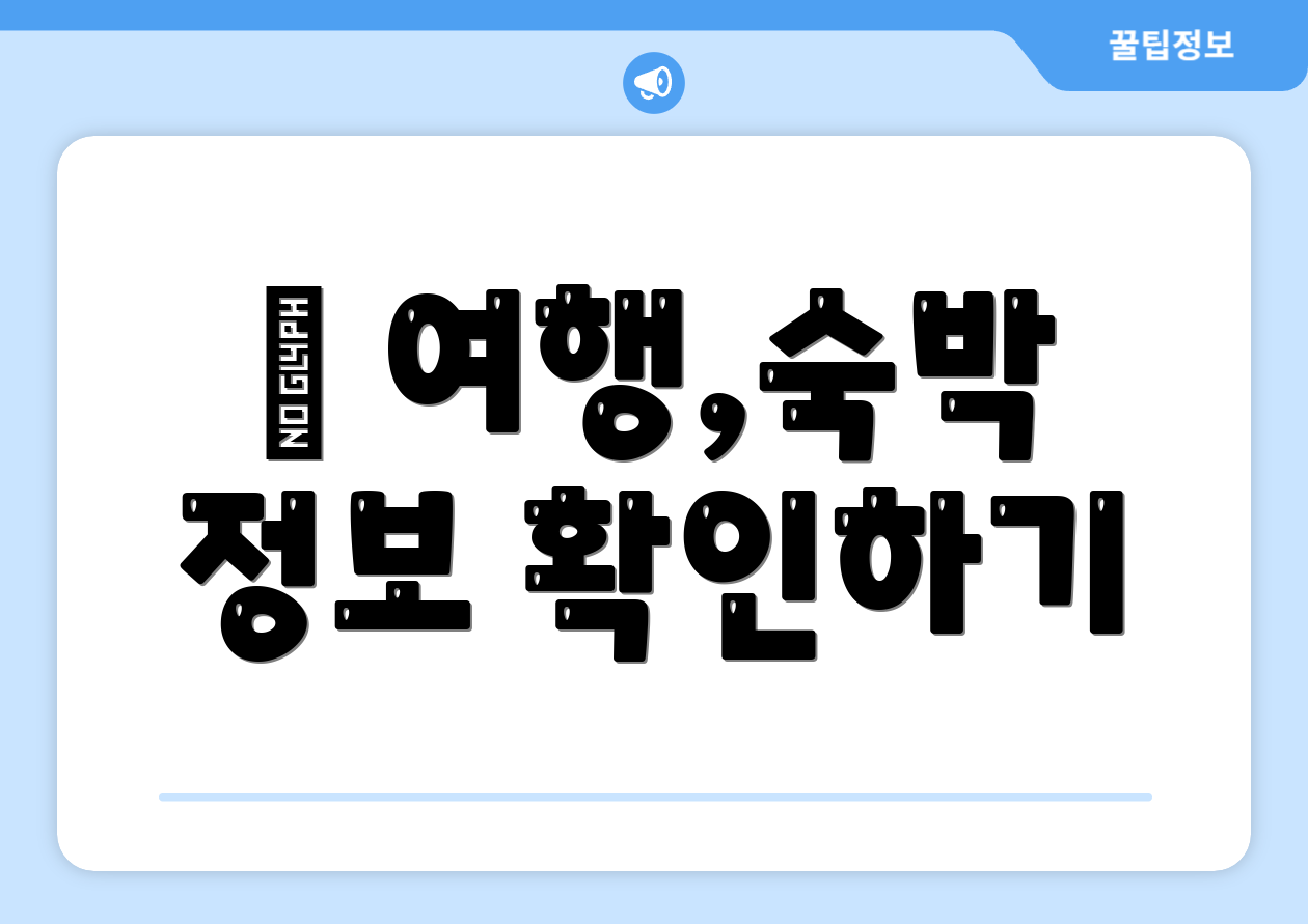 ✈ 여행,숙박 정보 확인하기