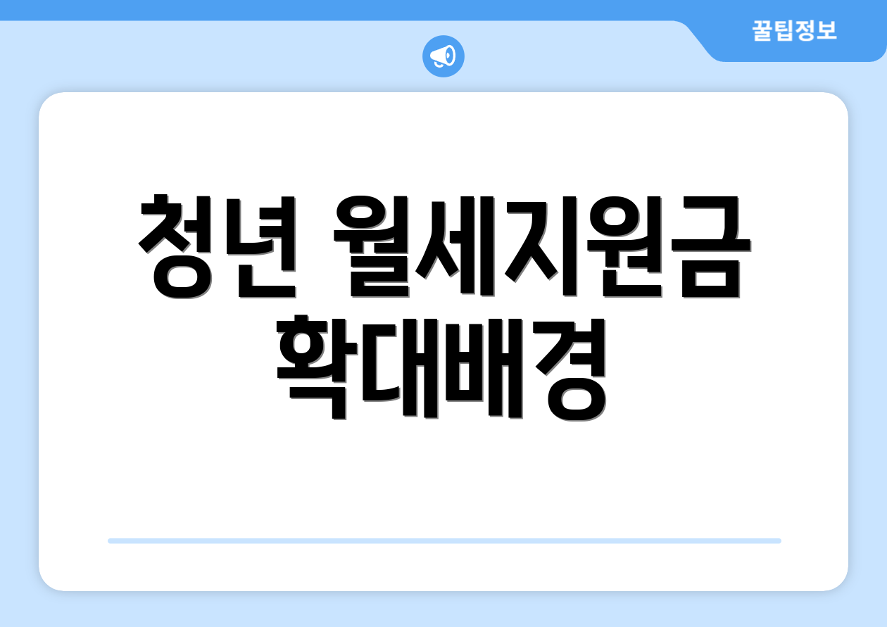 청년 월세지원금 확대배경