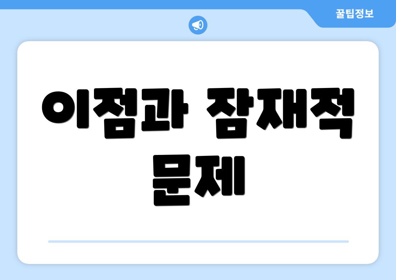 이점과 잠재적 문제