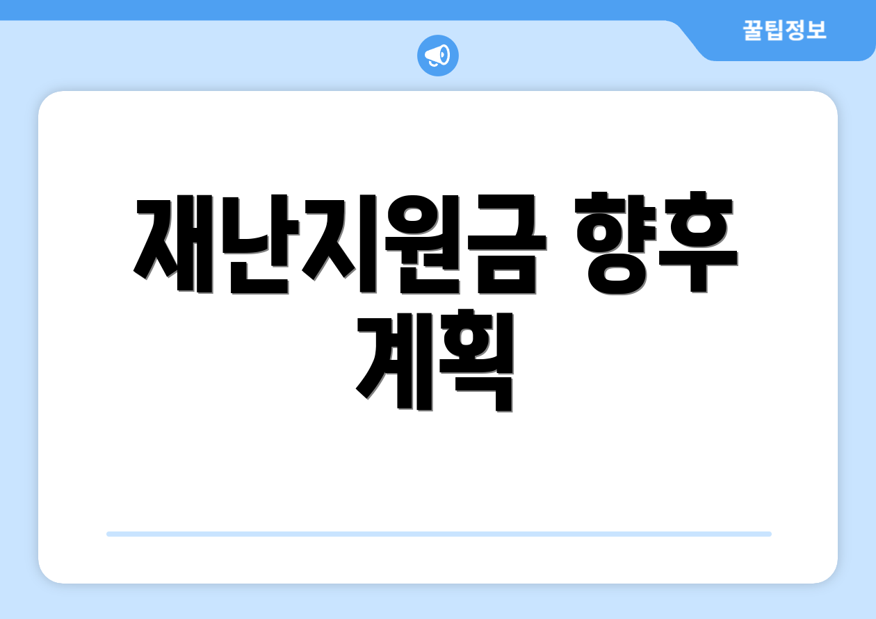 재난지원금 향후 계획