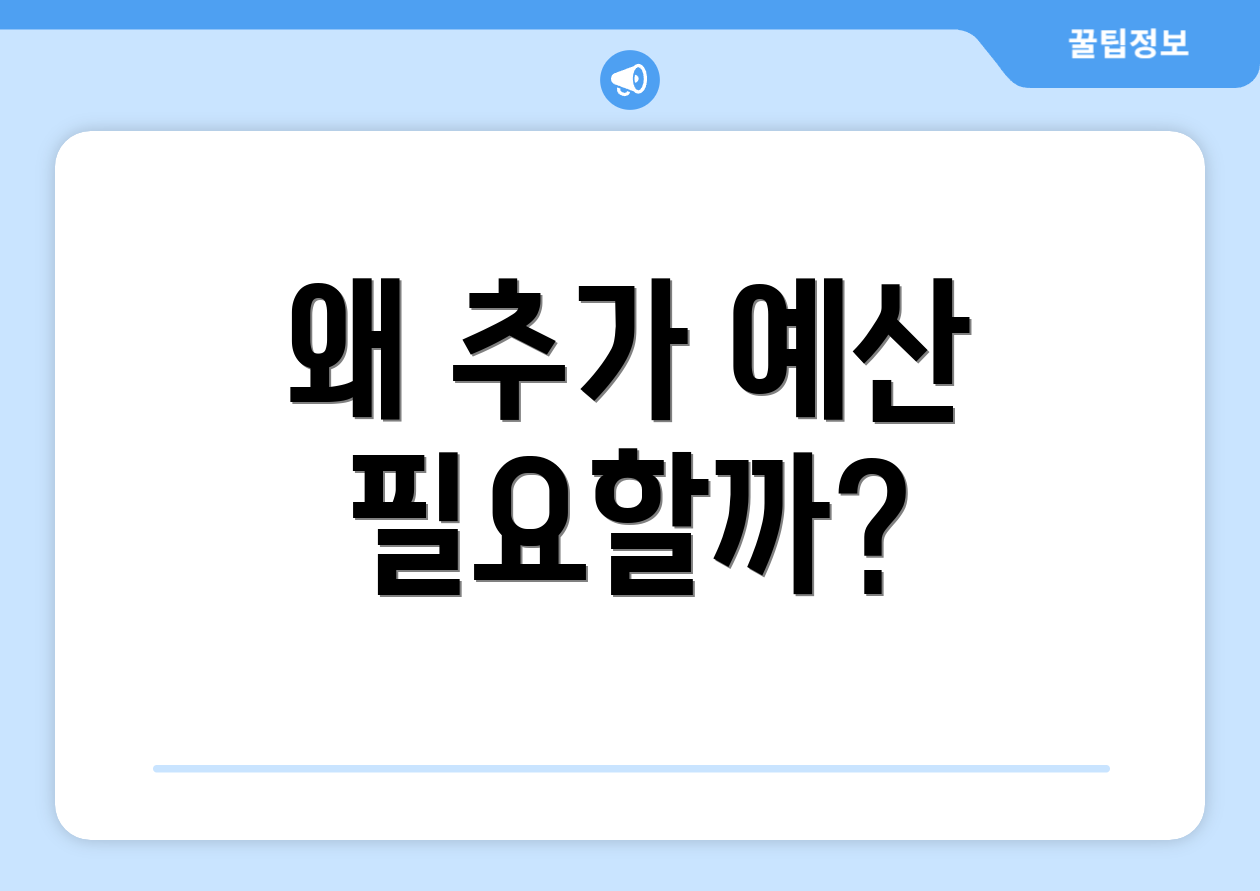 왜 추가 예산 필요할까?