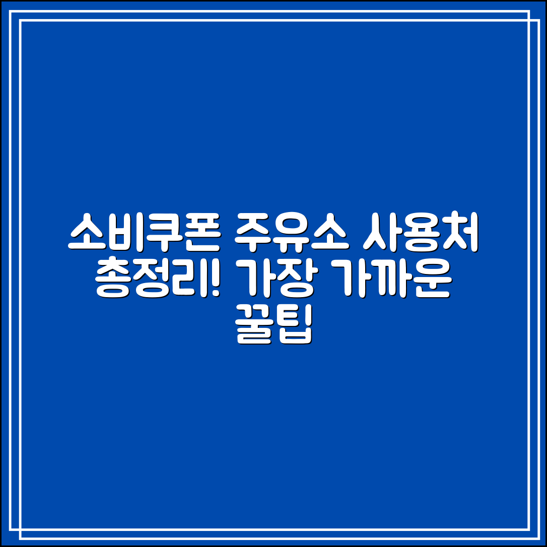 소비쿠폰 주유소 사용처 총정리｜가장 가까운 곳 찾는 꿀팁