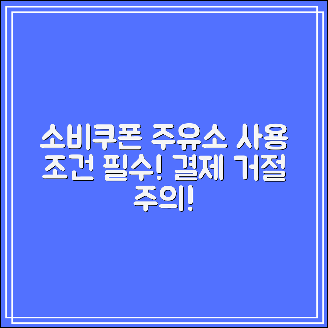 소비쿠폰 주유소 사용 가능 조건|모르면 결제 거절 당할 수도