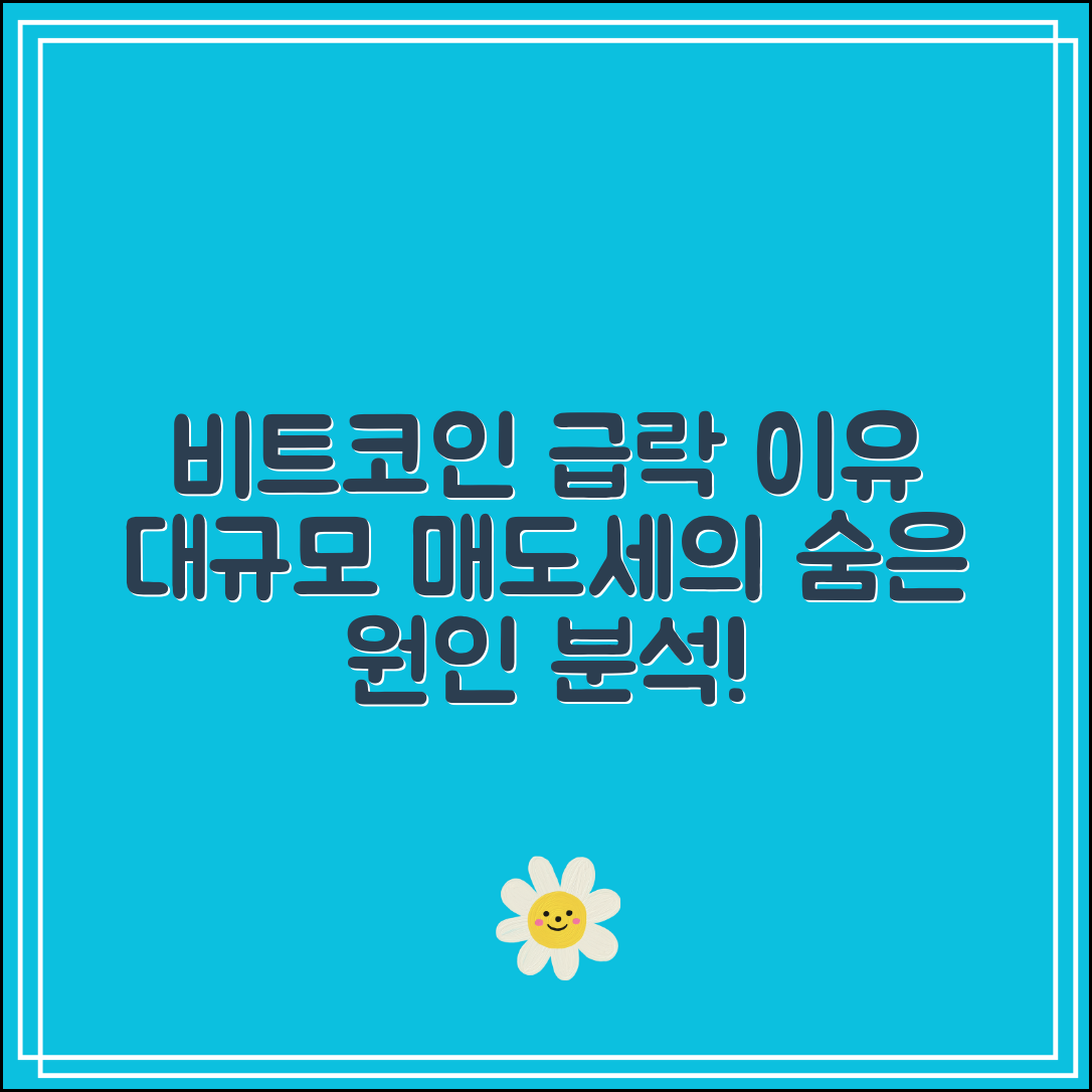 비트코인 급락 이유 분석|대규모 매도세 원인 해부
