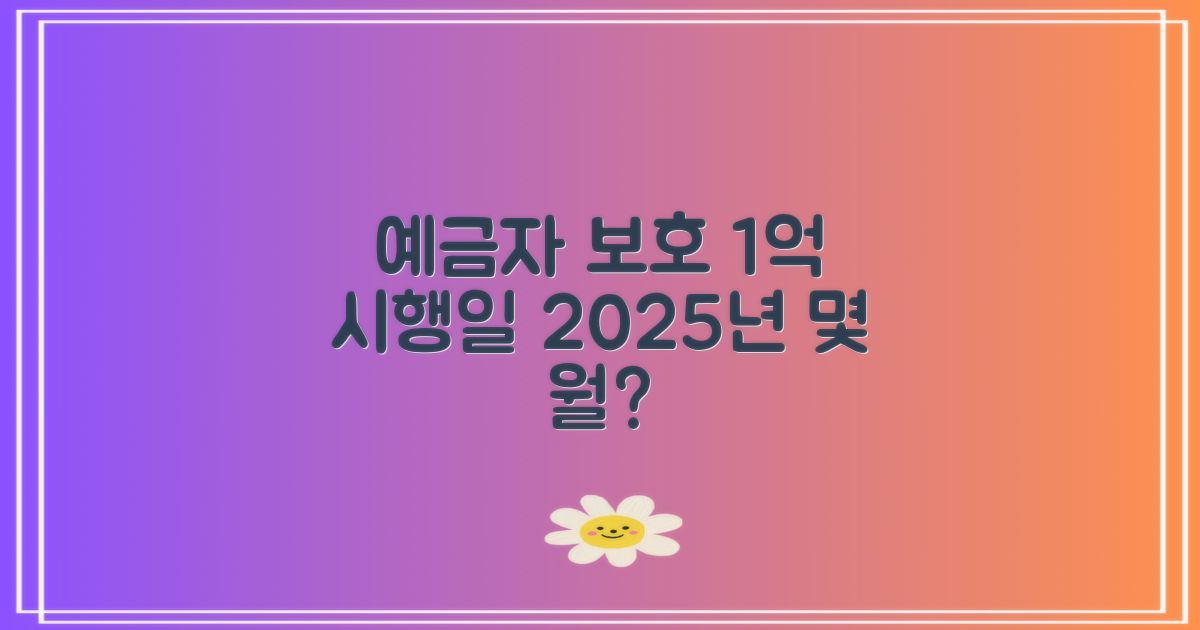 예금자보호 1억 시행일 확정2025년 몇 월부터?