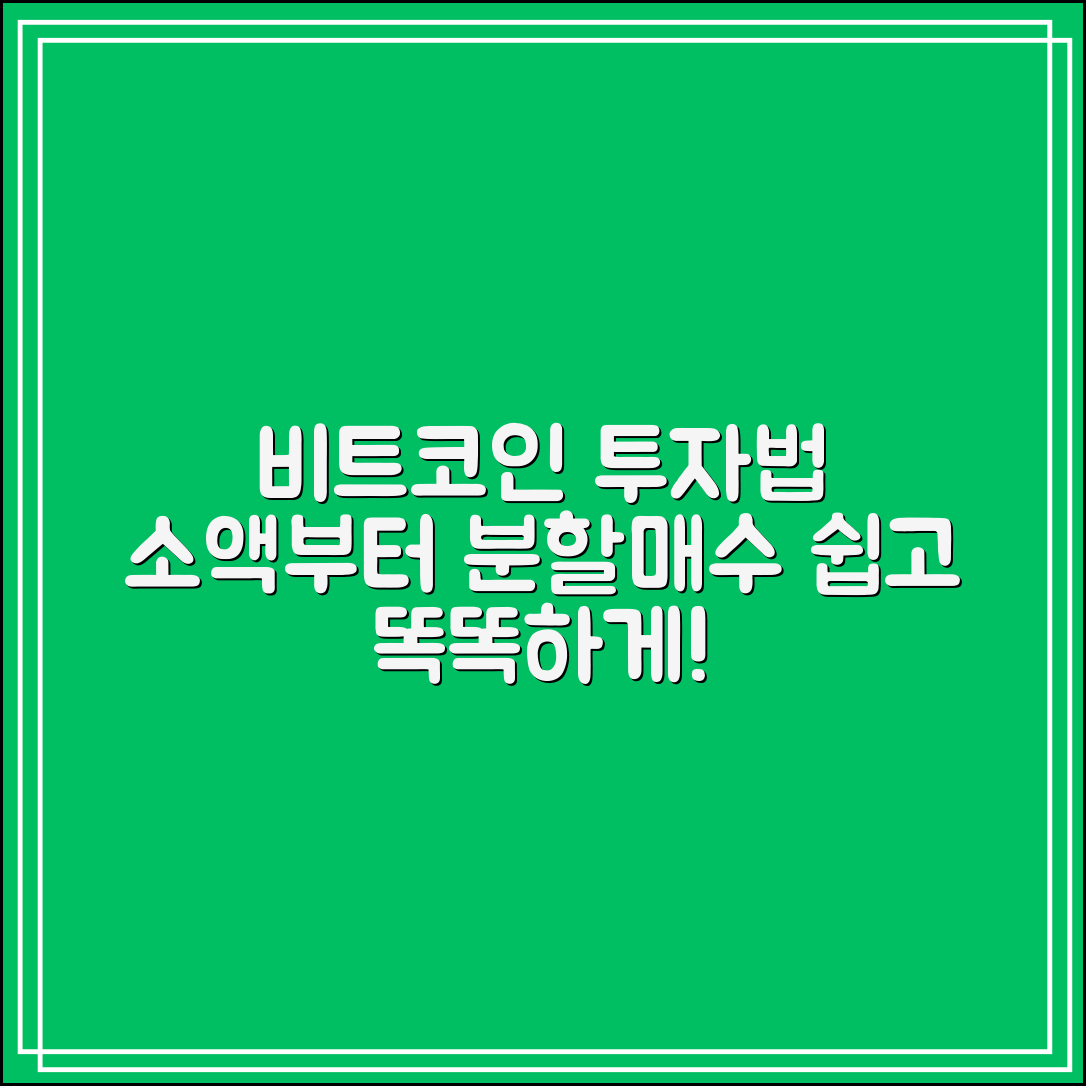 비트코인 투자방법 총정리｜소액 투자부터 분할 매수까지