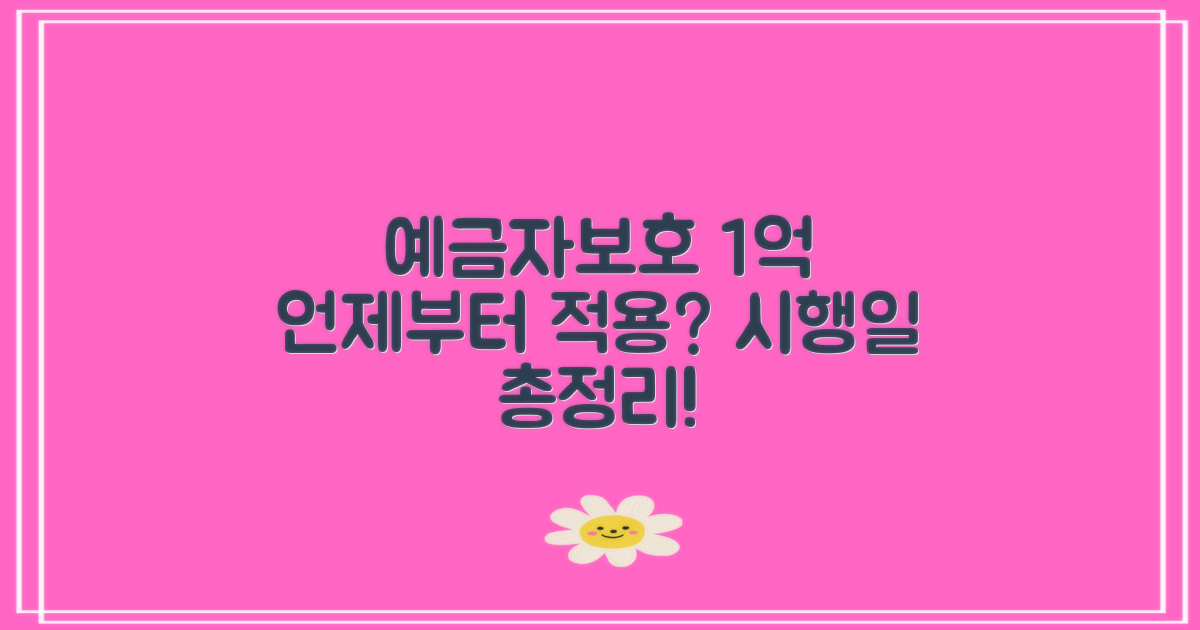 예금자보호 1억 언제부터 적용되나? 시행일 총정리